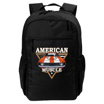 American Flag Vintage Muscle Car Hot Rod And Muscle Car Daily Commute Backpack