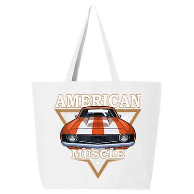 American Flag Vintage Muscle Car Hot Rod And Muscle Car 25L Jumbo Tote