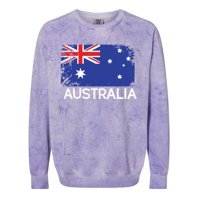 Australian Flag Vintage Made In Australia Gift Colorblast Crewneck Sweatshirt