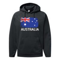 Australian Flag Vintage Made In Australia Gift Performance Fleece Hoodie