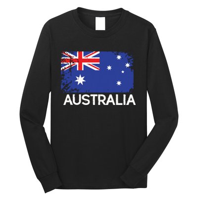 Australian Flag Vintage Made In Australia Gift Long Sleeve Shirt