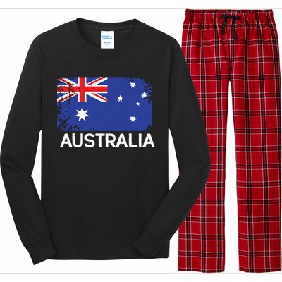 Australian Flag Vintage Made In Australia Gift Long Sleeve Pajama Set