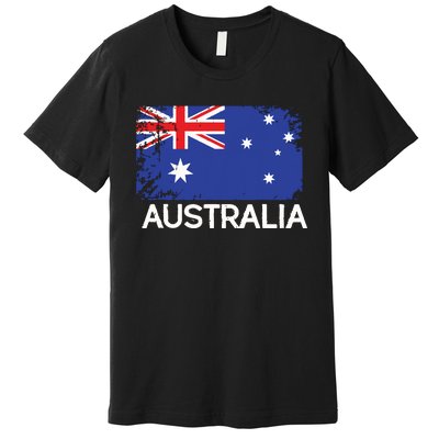 Australian Flag Vintage Made In Australia Gift Premium T-Shirt