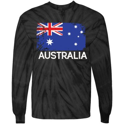 Australian Flag Vintage Made In Australia Gift Tie-Dye Long Sleeve Shirt