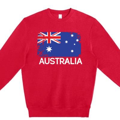 Australian Flag Vintage Made In Australia Gift Premium Crewneck Sweatshirt