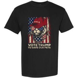 American Flag Vote Trump To Save Our Pets 2024 Garment-Dyed Heavyweight T-Shirt