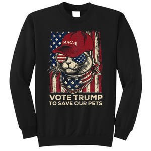 American Flag Vote Trump To Save Our Pets 2024 Sweatshirt