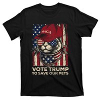 American Flag Vote Trump To Save Our Pets 2024 T-Shirt