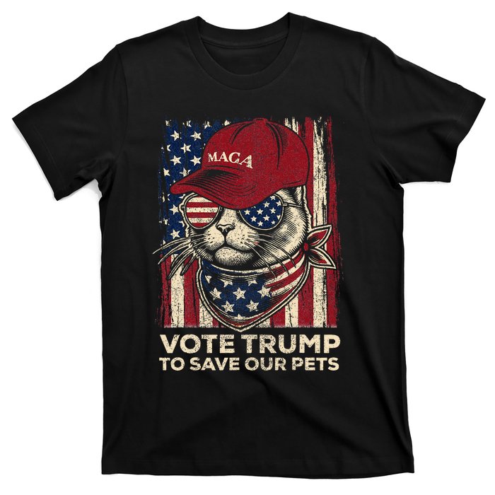 American Flag Vote Trump To Save Our Pets 2024 T-Shirt