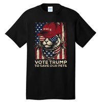 American Flag Vote Trump To Save Our Pets 2024 Tall T-Shirt