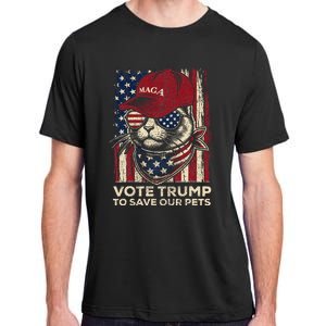 American Flag Vote Trump To Save Our Pets 2024 Adult ChromaSoft Performance T-Shirt