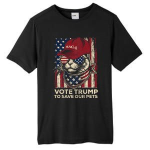 American Flag Vote Trump To Save Our Pets 2024 Tall Fusion ChromaSoft Performance T-Shirt