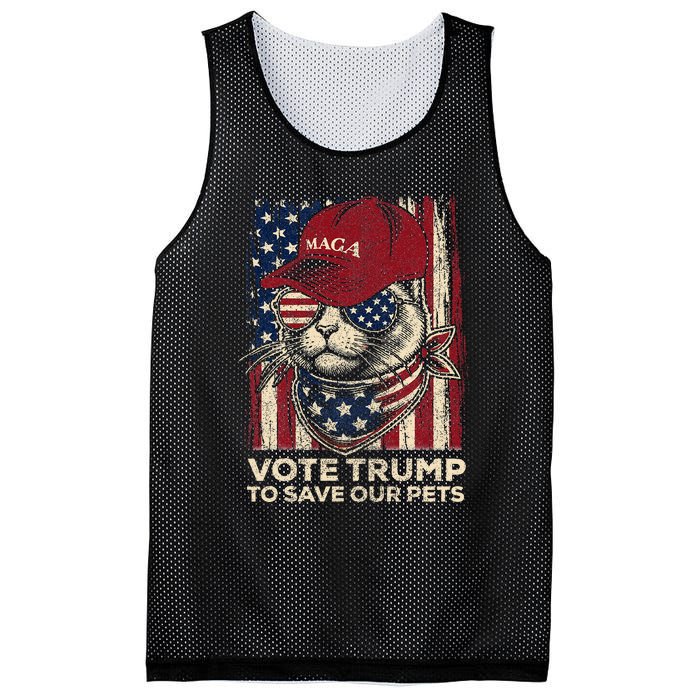 American Flag Vote Trump To Save Our Pets 2024 Mesh Reversible Basketball Jersey Tank