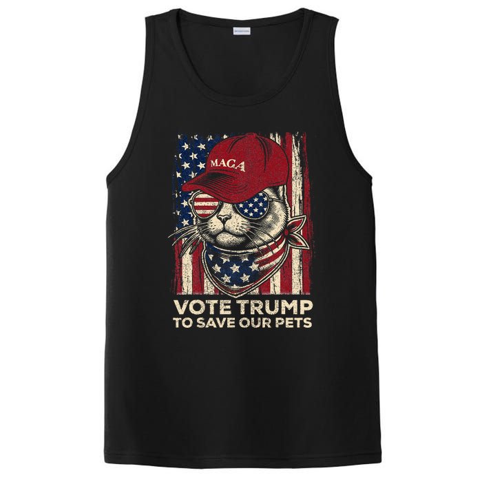 American Flag Vote Trump To Save Our Pets 2024 PosiCharge Competitor Tank