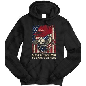 American Flag Vote Trump To Save Our Pets 2024 Tie Dye Hoodie