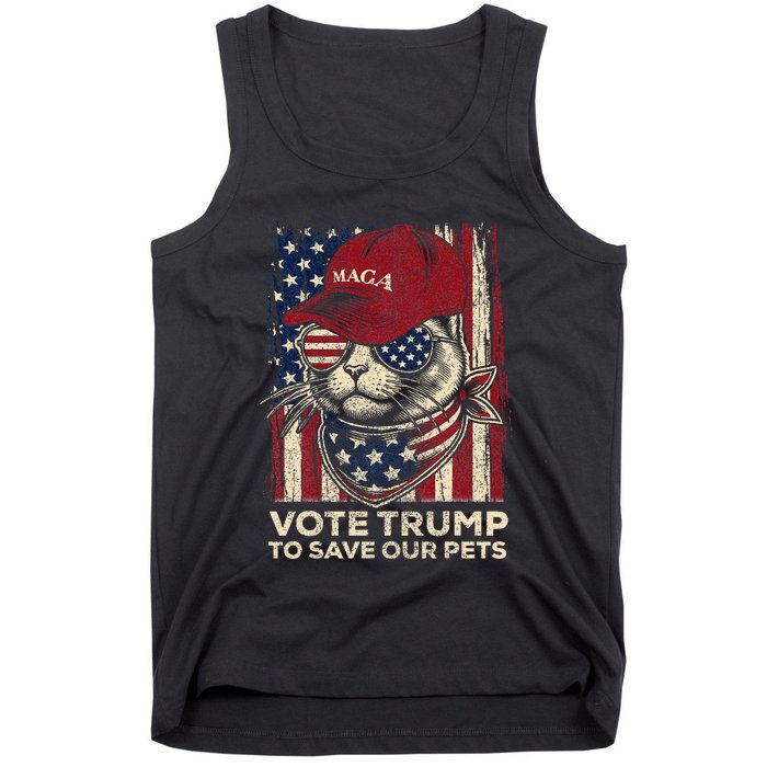 American Flag Vote Trump To Save Our Pets 2024 Tank Top