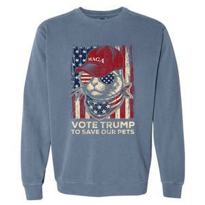 American Flag Vote Trump To Save Our Pets 2024 Garment-Dyed Sweatshirt