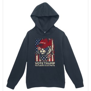 American Flag Vote Trump To Save Our Pets 2024 Urban Pullover Hoodie