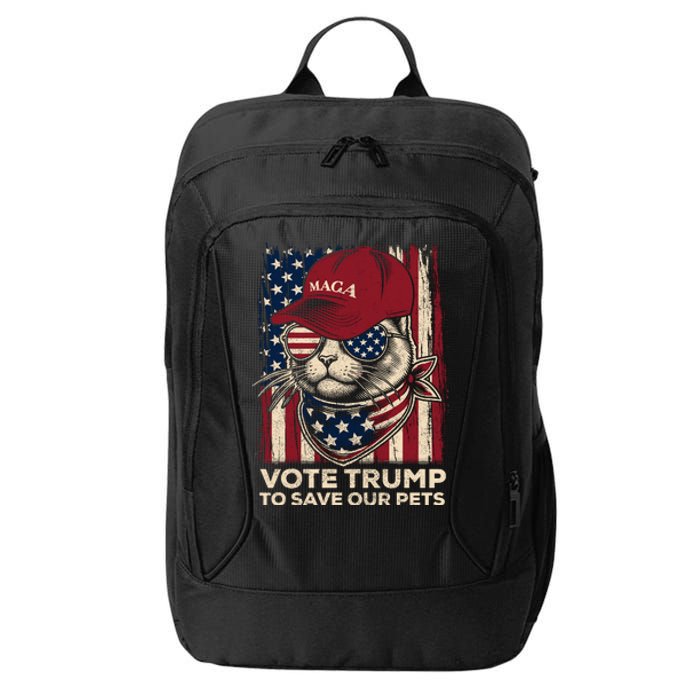 American Flag Vote Trump To Save Our Pets 2024 Maga Trump City Backpack