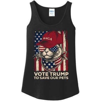 American Flag Vote Trump To Save Our Pets 2024 Maga Trump Ladies Essential Tank