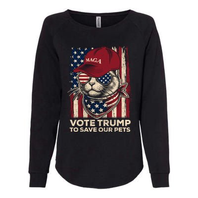 American Flag Vote Trump To Save Our Pets 2024 Maga Trump Womens California Wash Sweatshirt