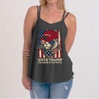 American Flag Vote Trump To Save Our Pets 2024 Maga Trump Women's Strappy Tank