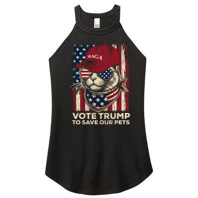 American Flag Vote Trump To Save Our Pets 2024 Maga Trump Women’s Perfect Tri Rocker Tank