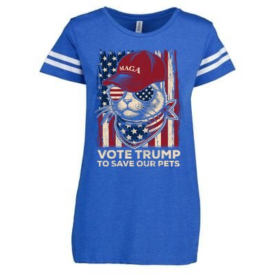 American Flag Vote Trump To Save Our Pets 2024 Maga Trump Enza Ladies Jersey Football T-Shirt