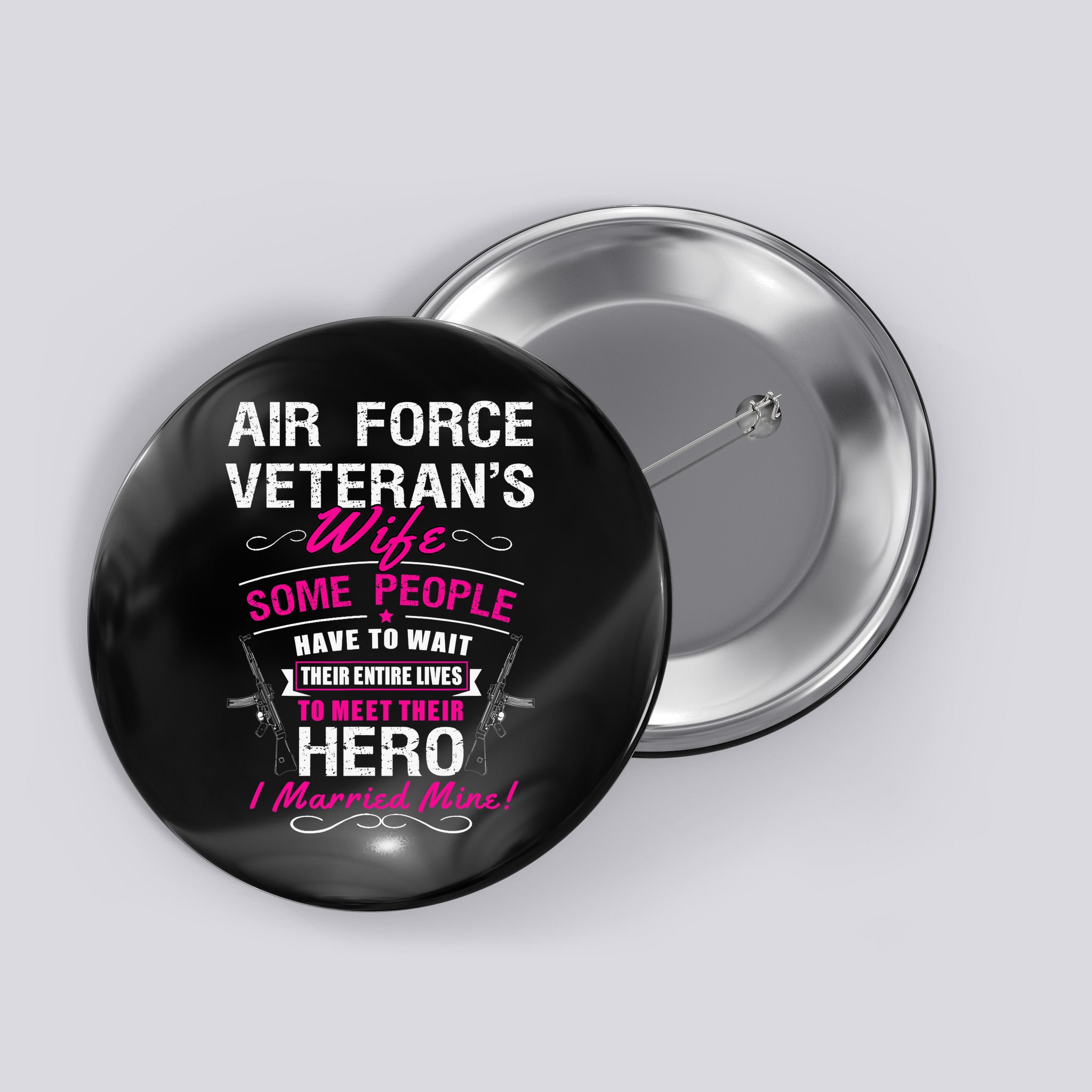 Air Force Veteran's Wife Button
