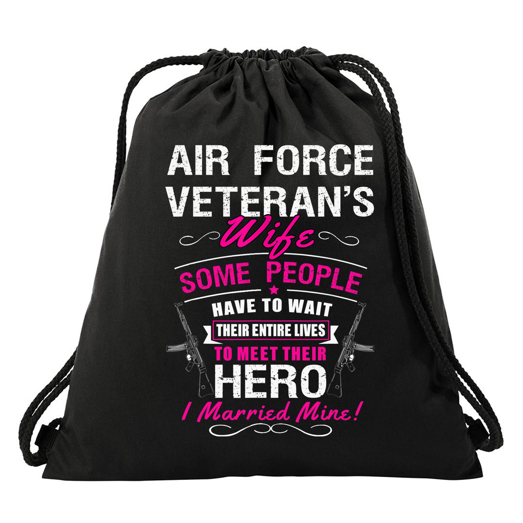 Air Force Veteran's Wife Drawstring Bag