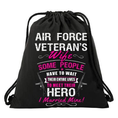 Air Force Veteran's Wife Drawstring Bag