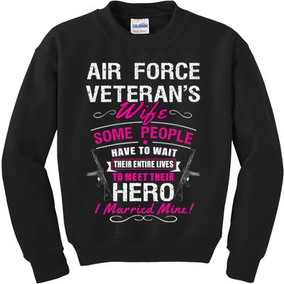 Air Force Veteran's Wife Kids Sweatshirt