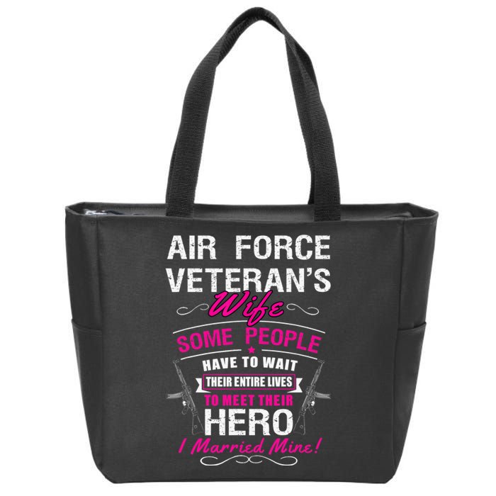 Air Force Veteran's Wife Zip Tote Bag