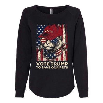 American Flag Vote Trump To Save Our Pets 2024 Womens California Wash Sweatshirt