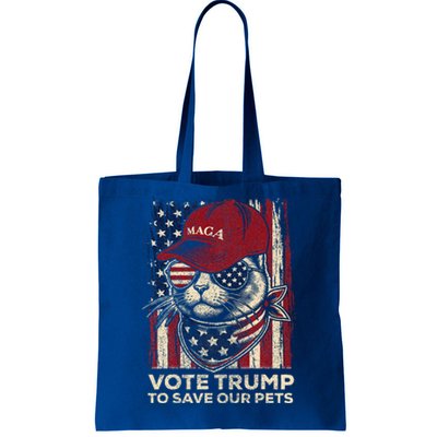 American Flag Vote Trump To Save Our Pets 2024 Tote Bag