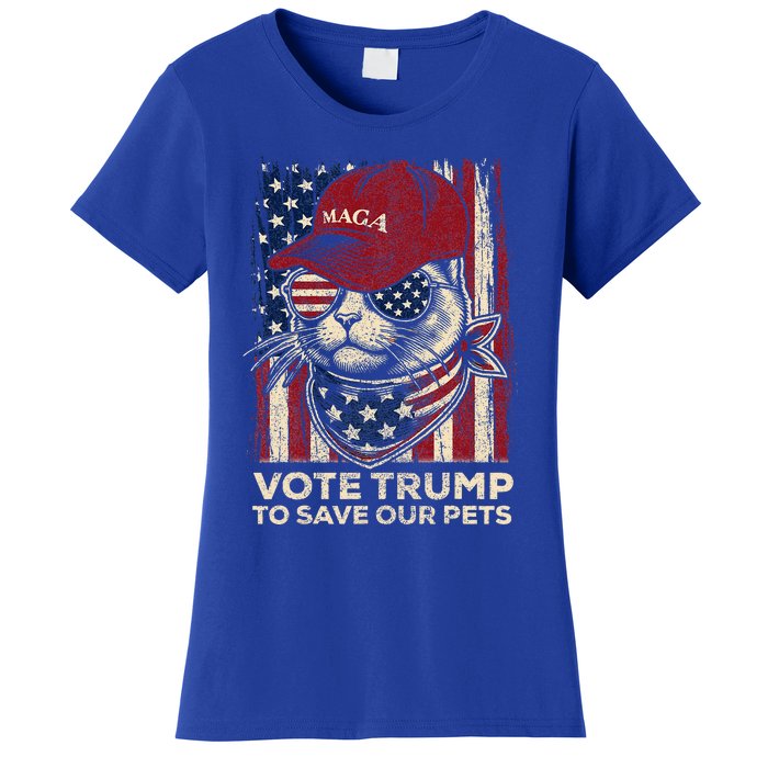 American Flag Vote Trump To Save Our Pets 2024 Women's T-Shirt