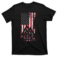 American Flag Viking Valknut Nordic Rune Celtic American T-Shirt