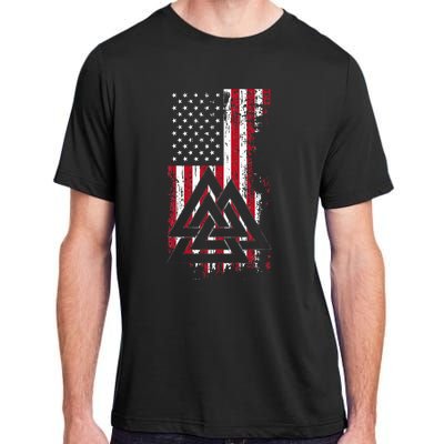 American Flag Viking Valknut Nordic Rune Celtic American Adult ChromaSoft Performance T-Shirt