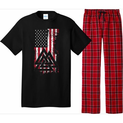 American Flag Viking Valknut Nordic Rune Celtic American Pajama Set