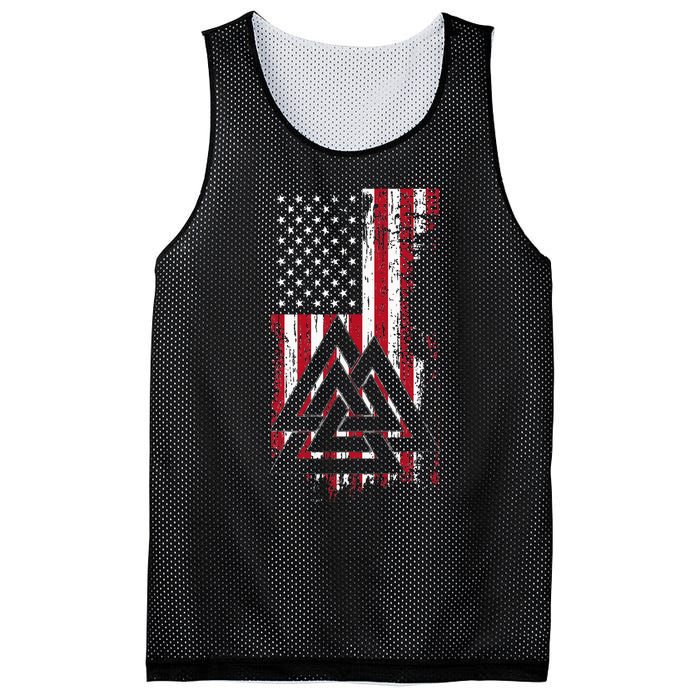 American Flag Viking Valknut Nordic Rune Celtic American Mesh Reversible Basketball Jersey Tank