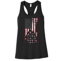 American Flag Viking Valknut Nordic Rune Celtic American Women's Racerback Tank