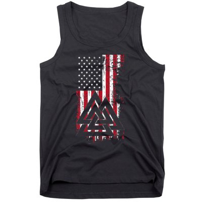 American Flag Viking Valknut Nordic Rune Celtic American Tank Top