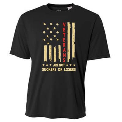 American Flag Veterans Are Not Losers Or Suckers Gift Cooling Performance Crew T-Shirt