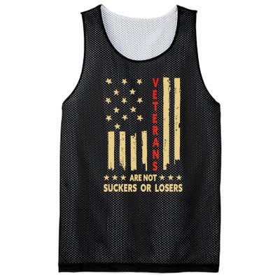 American Flag Veterans Are Not Losers Or Suckers Gift Mesh Reversible Basketball Jersey Tank