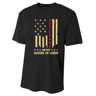 American Flag Veterans Are Not Losers Or Suckers Gift Performance Sprint T-Shirt