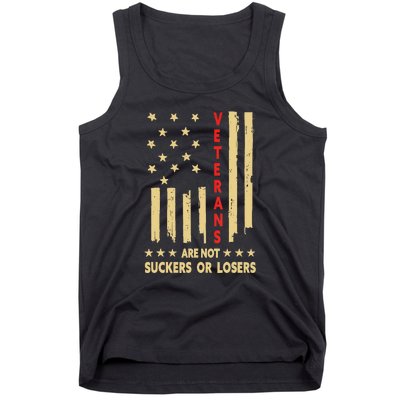 American Flag Veterans Are Not Losers Or Suckers Gift Tank Top