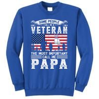 American Flag Vintage Veteran Papa Army Father's Day Great Gift Sweatshirt