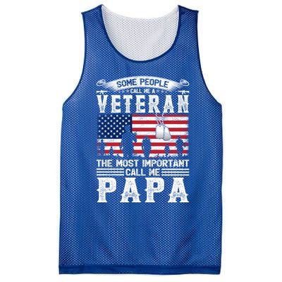 American Flag Vintage Veteran Papa Army Father's Day Great Gift Mesh Reversible Basketball Jersey Tank