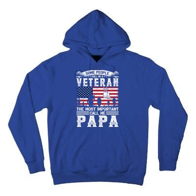 American Flag Vintage Veteran Papa Army Father's Day Great Gift Tall Hoodie