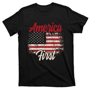 America First Veteran National Pride American Flag T-Shirt